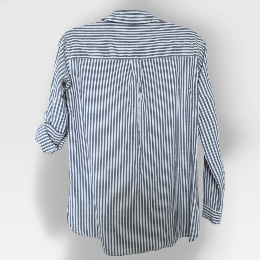 Max Studio Oversized Striped Button-Up Tunic – In… - image 2
